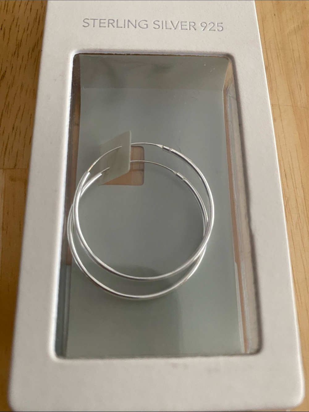 Sterling Silver 925 Hoop Earrings NWT NIP lightweight.